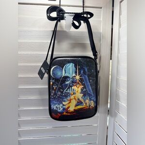 NWT Star Wars Black Vintage Movie Poster Graphic Crossbody Bag